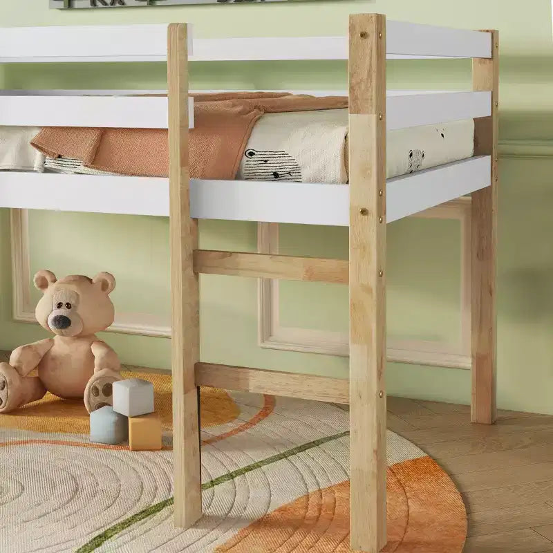 Lit mezzanine en caoutchouc MAYEERTY avec échelle de sécurité multicolore