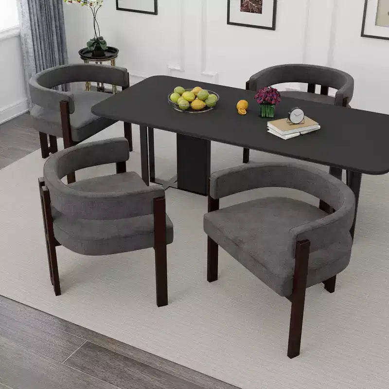MAYEERTY Table de bar carrée minimaliste de 80 cm, Plateau en MDF aspect bois foncé avec piétement robuste et repose-pieds en métal, Table de bistrot compacte pour 2 à 4 personnes