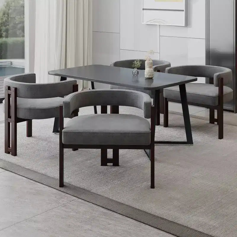 MAYEERTY Table de bar carrée minimaliste de 80 cm, Plateau en MDF aspect bois foncé avec piétement robuste et repose-pieds en métal, Table de bistrot compacte pour 2 à 4 personnes