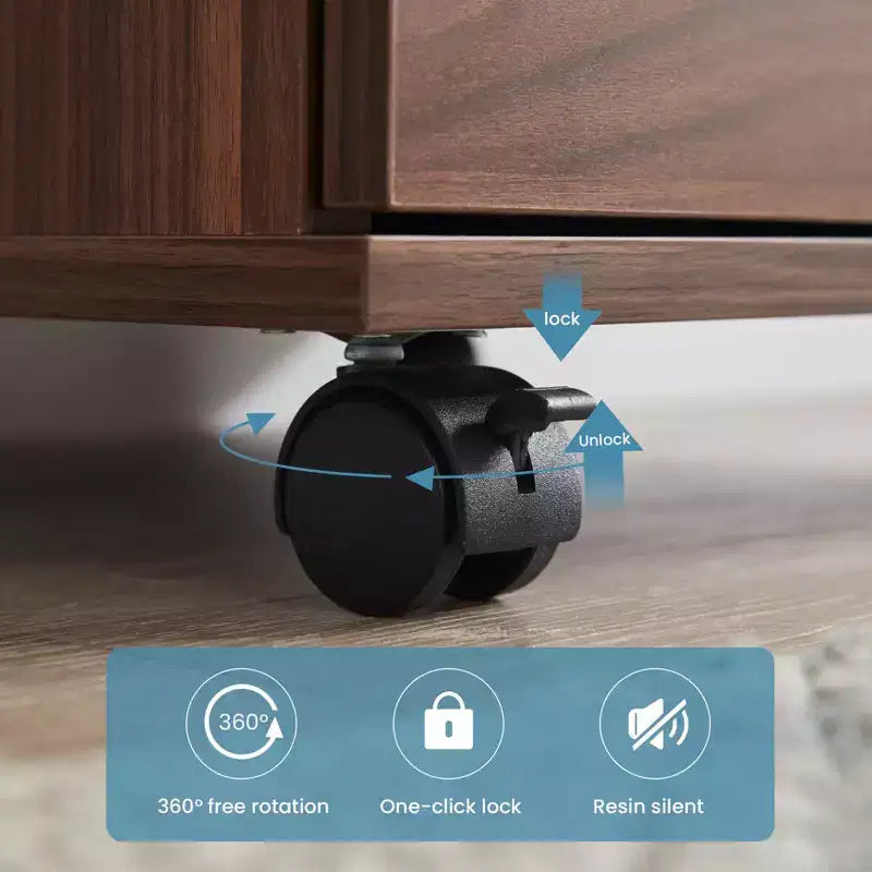 PexFix Meuble de rangement vertical à 3 tiroirs en bois sur roulettes pour bureau à domicile