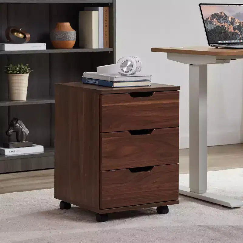 PexFix Meuble de rangement vertical à 3 tiroirs en bois sur roulettes pour bureau à domicile