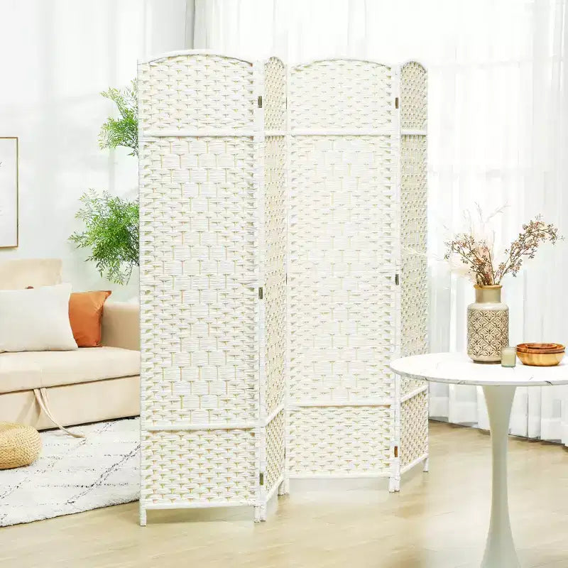 Paravent pliable à 4 panneaux de 1,8 m de haut, écran d'intimité, cloison autoportante en bois pour bureau à domicile