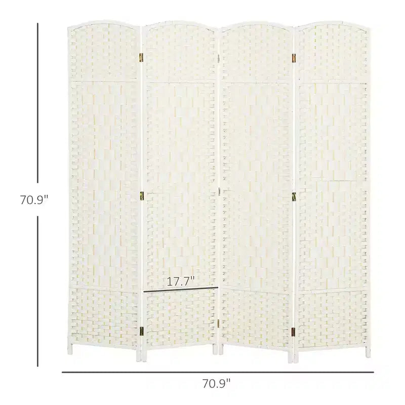 Paravent pliable à 4 panneaux de 1,8 m de haut, écran d'intimité, cloison autoportante en bois pour bureau à domicile