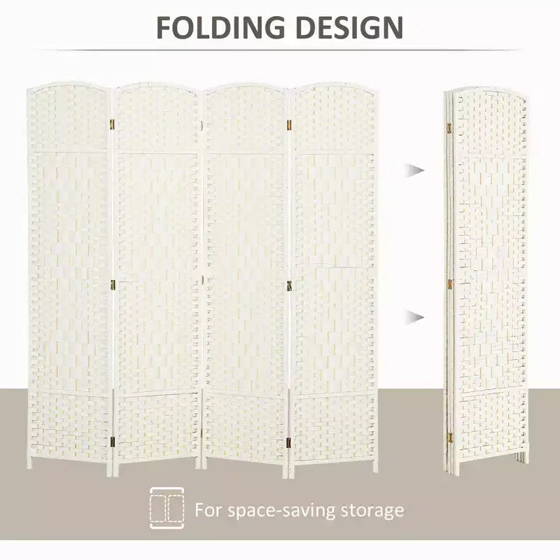 Paravent pliable à 4 panneaux de 1,8 m de haut, écran d'intimité, cloison autoportante en bois pour bureau à domicile