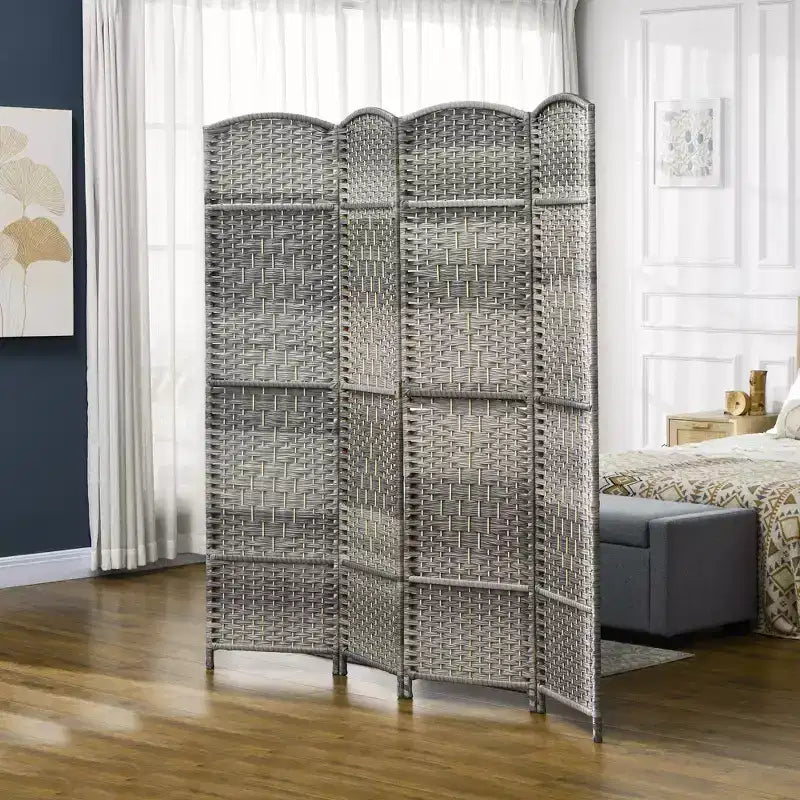 Paravent pliable à 4 panneaux de 1,8 m de haut, écran d'intimité, cloison autoportante en bois pour bureau à domicile