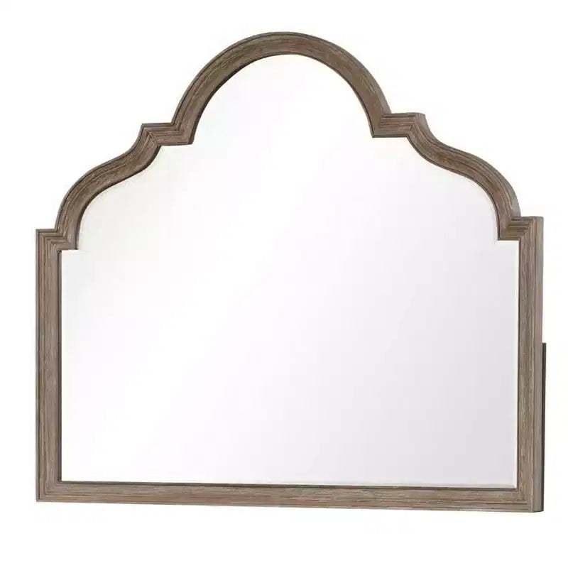 Miroir de commode Royal Hampton, verre biseauté, bois massif couleur chêne rustique, 41x50