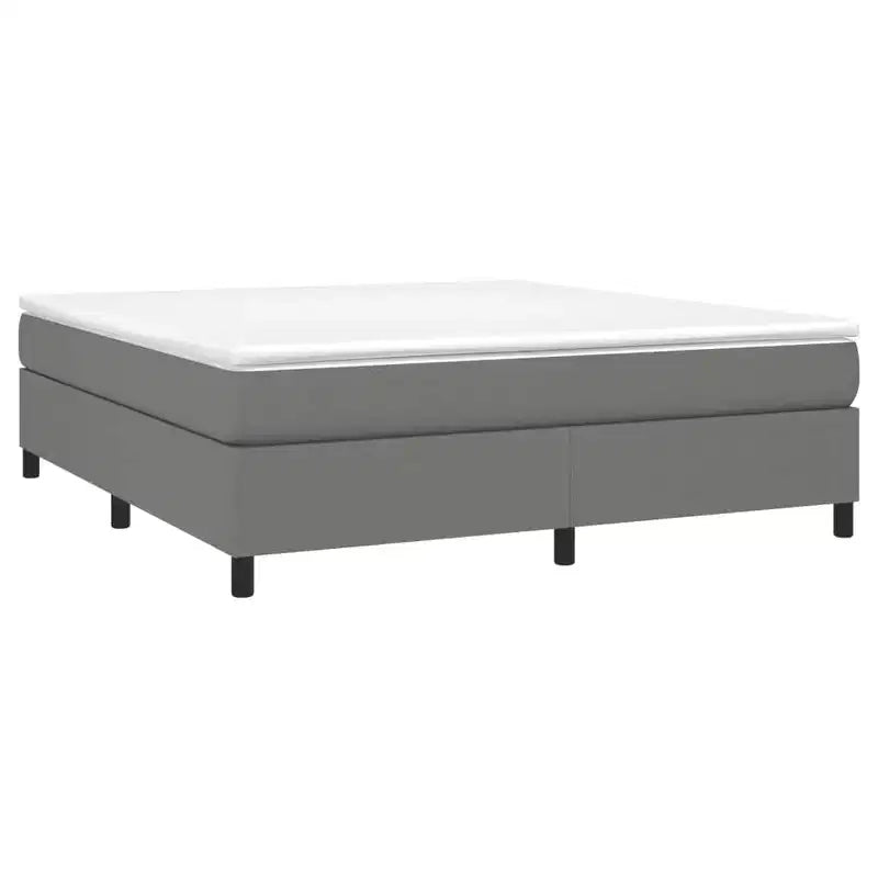 Cadre de lit en tissu gris foncé (100 % polyester), contreplaqué, bois d'ingénierie