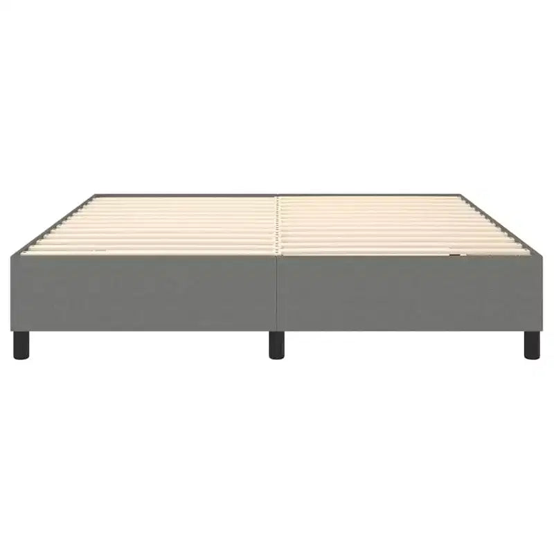 Cadre de lit en tissu gris foncé (100 % polyester), contreplaqué, bois d'ingénierie
