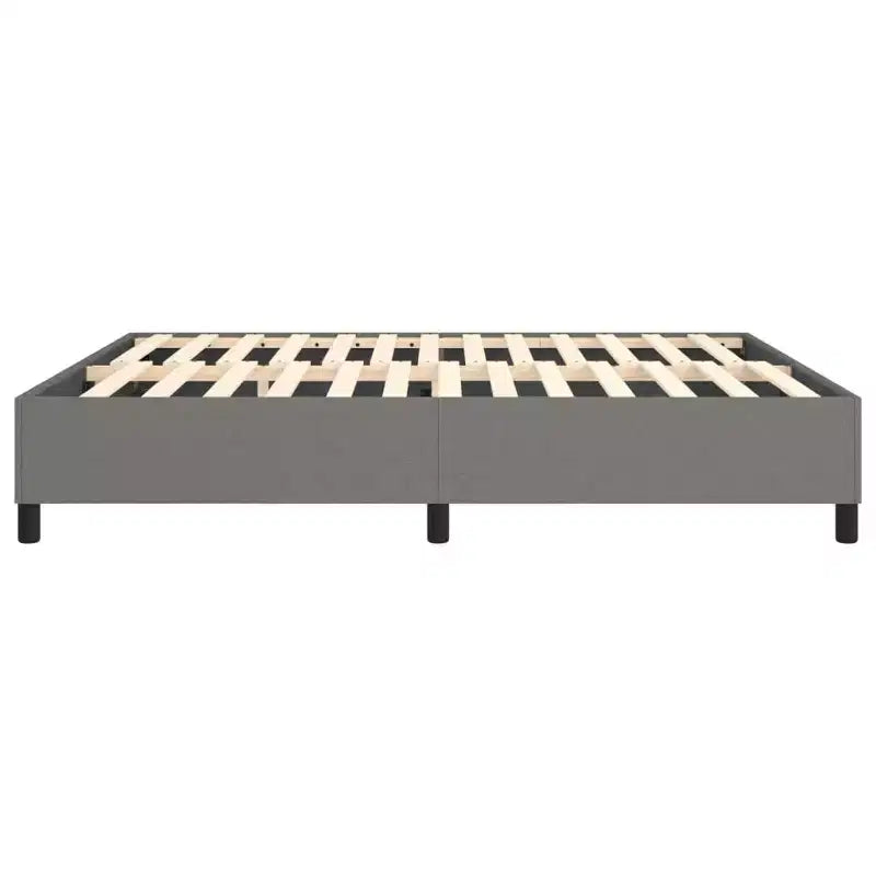 Cadre de lit en tissu gris foncé (100 % polyester), contreplaqué, bois d'ingénierie