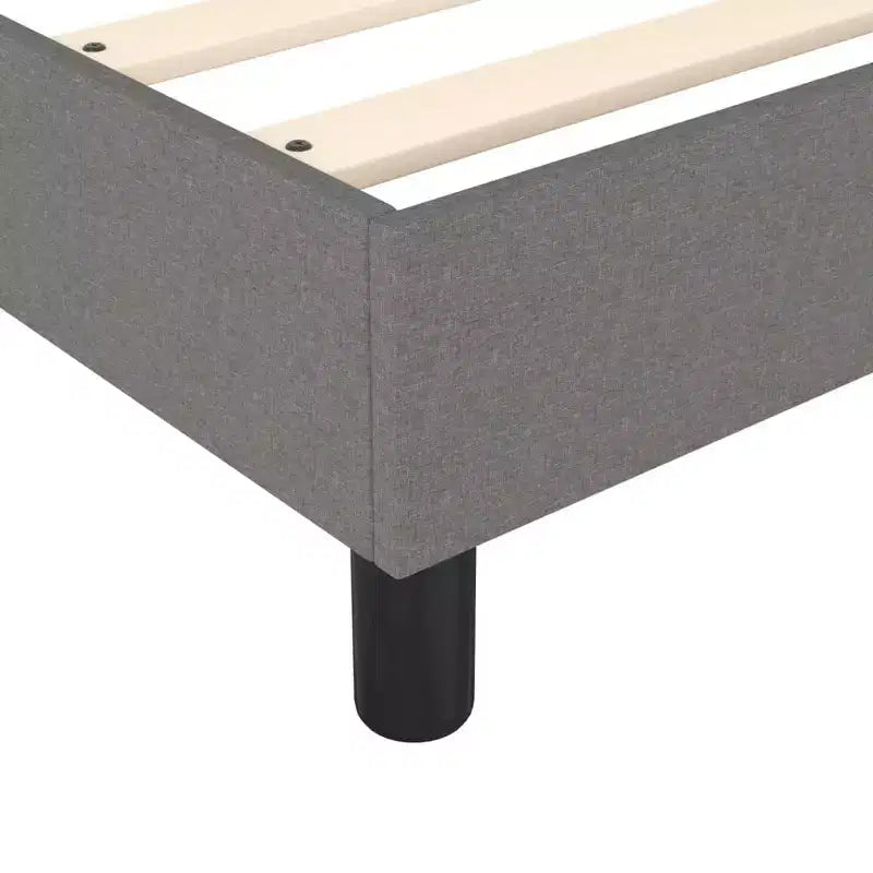 Cadre de lit en tissu gris foncé (100 % polyester), contreplaqué, bois d'ingénierie