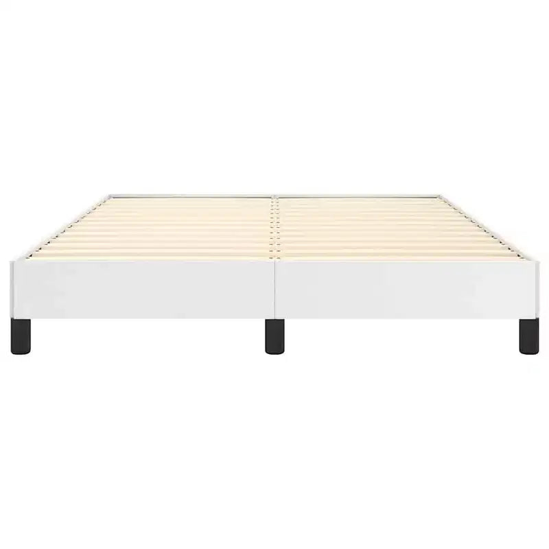 Cadre de lit Blanc Similicuir, Contreplaqué, Bois manufacturé Double