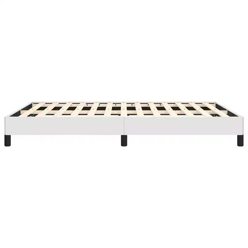 Cadre de lit Blanc Similicuir, Contreplaqué, Bois manufacturé Double