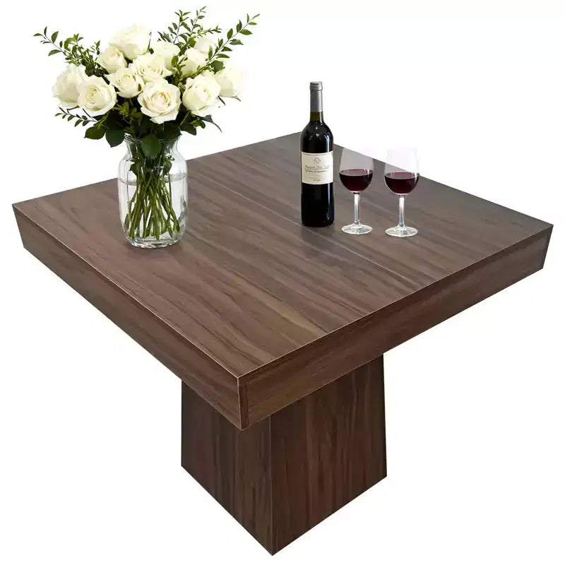Table à manger carrée de 31,5 po pour 4, petite table de cuisine avec base piédestal robuste, table à manger de style rustique