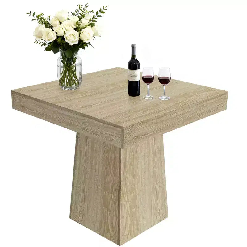Table à manger carrée de 31,5 po pour 4, petite table de cuisine avec base piédestal robuste, table à manger de style rustique