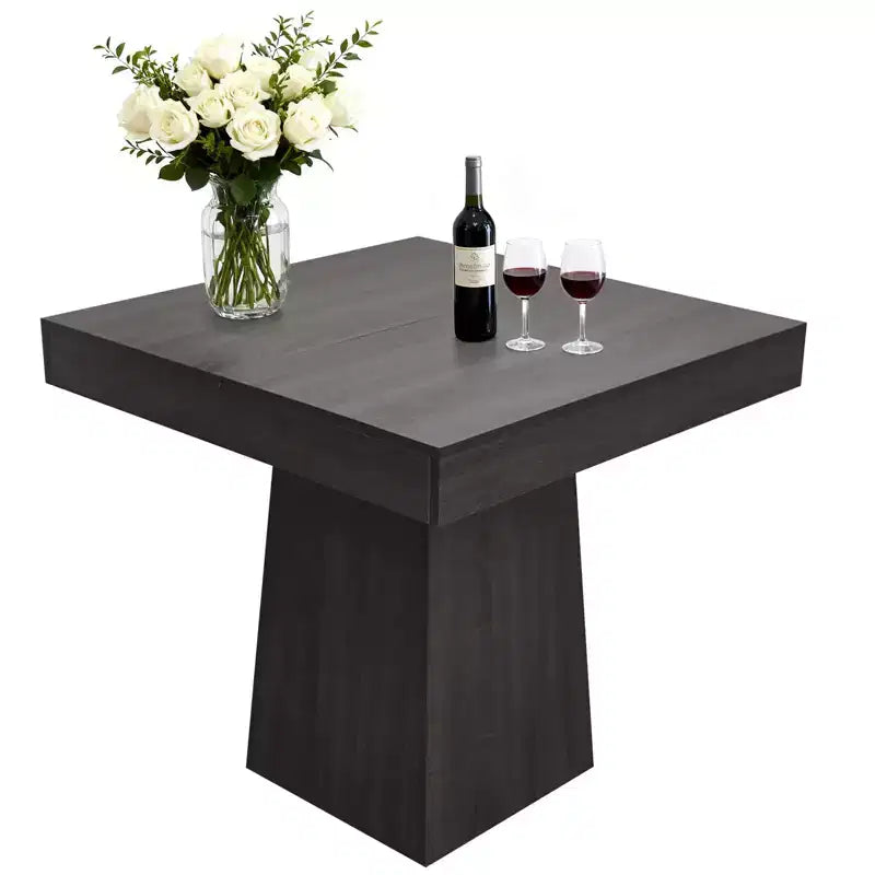 Table à manger carrée de 31,5 po pour 4, petite table de cuisine avec base piédestal robuste, table à manger de style rustique