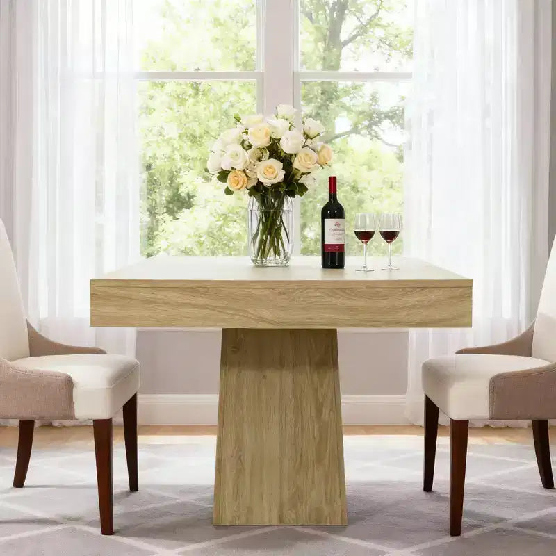 Table à manger carrée de 31,5 po pour 4, petite table de cuisine avec base piédestal robuste, table à manger de style rustique