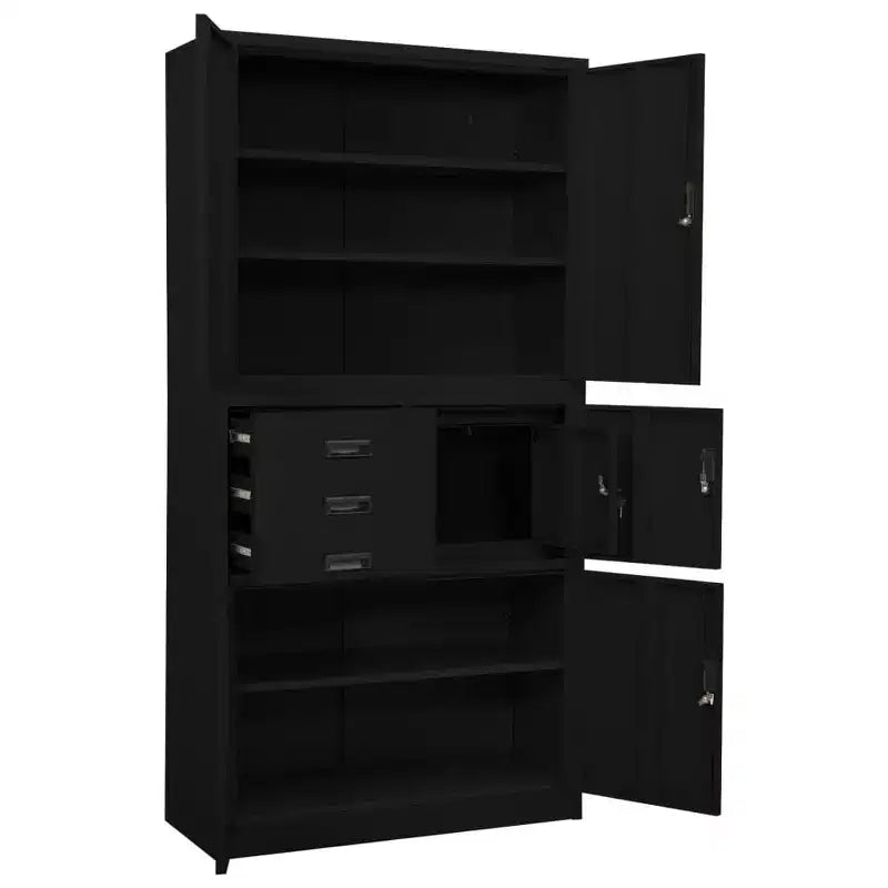 Meuble de rangement pour salon en acier avec étagères
