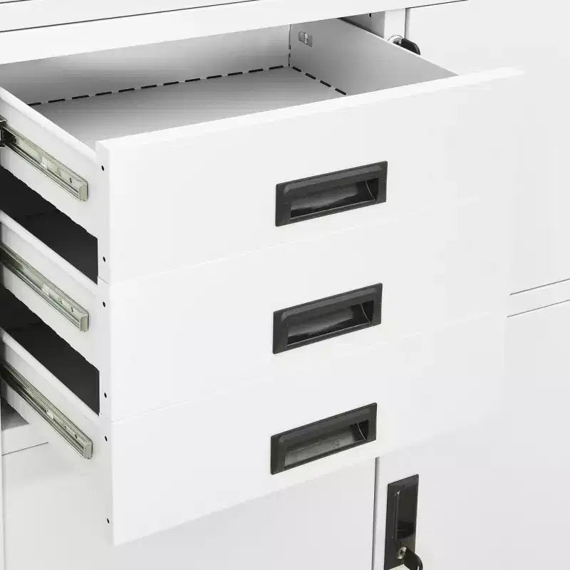 Meuble de rangement pour salon en acier avec étagères
