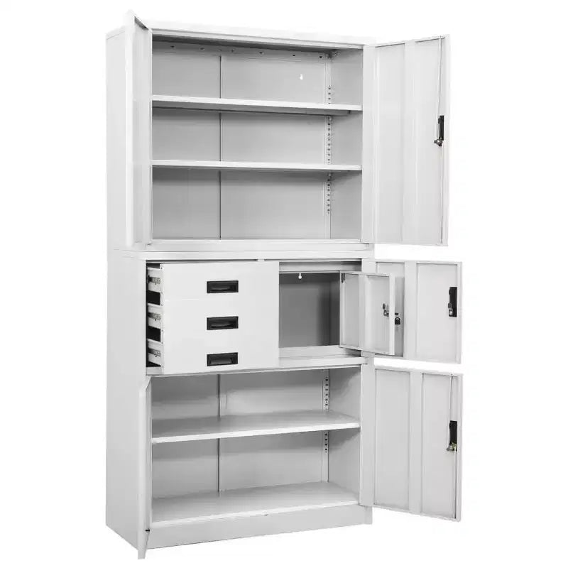 Meuble de rangement pour salon en acier avec étagères