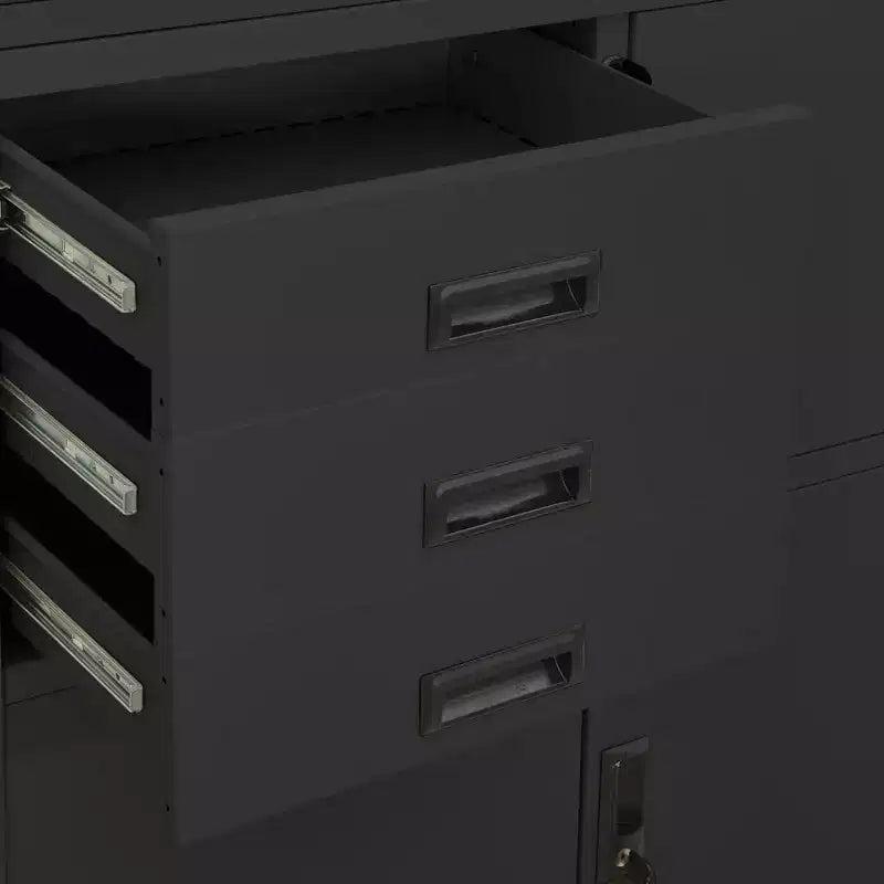 Meuble de rangement pour salon en acier avec étagères
