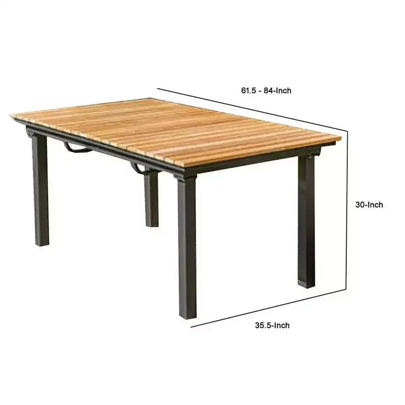 Table à manger extensible d'extérieur Royal Hampton, 157-213 cm, aluminium, marron