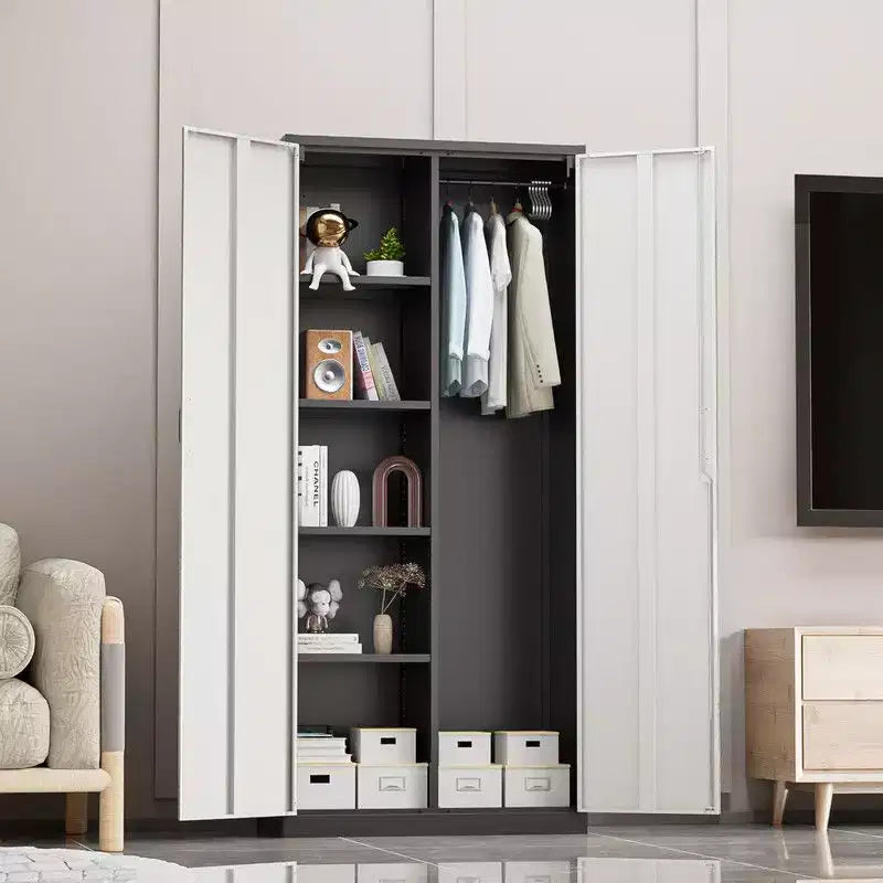 Armoire de rangement en acier avec 6 crochets