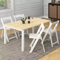 16 chaises de salle à manger avec pieds en bois d'hévéa et assise rembourrée pour événements à la maison ou au bureau, blanc