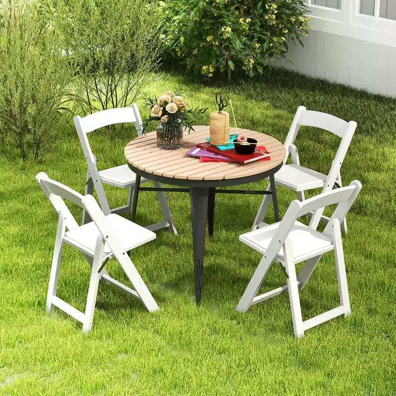 16 chaises de salle à manger avec pieds en bois d'hévéa et assise rembourrée pour événements à la maison ou au bureau, blanc