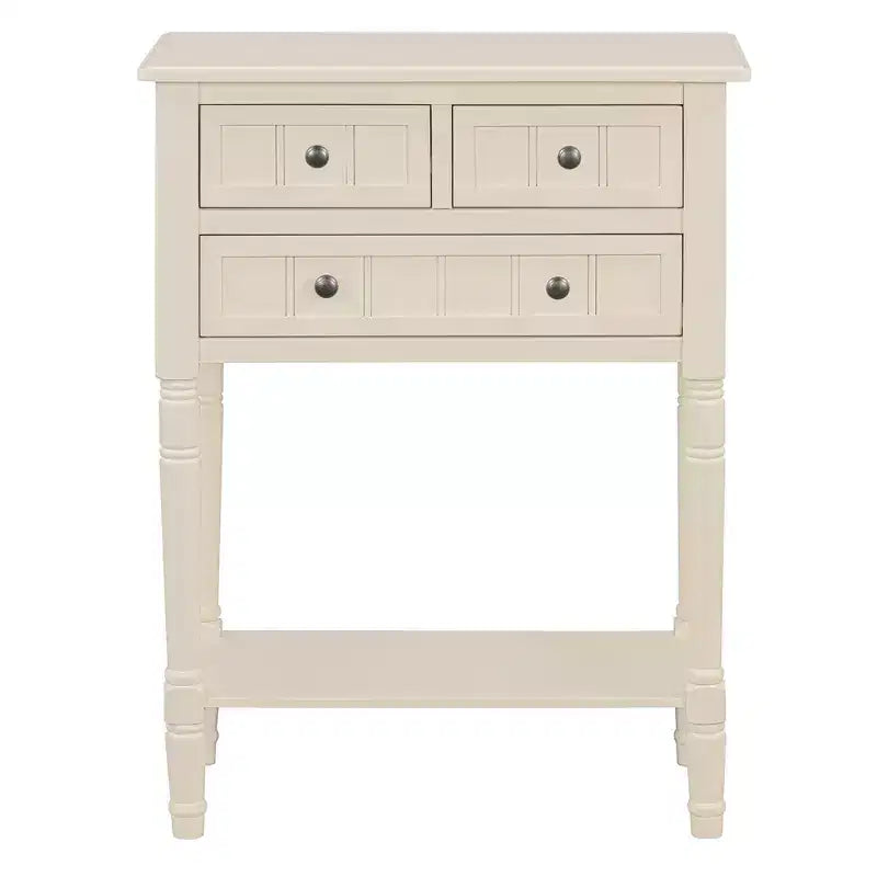 Petite console rétro avec tiroirs et étagère inférieure, table d'entrée rustique en bois avec rangement, table d'appoint étroite en bois pour entrée