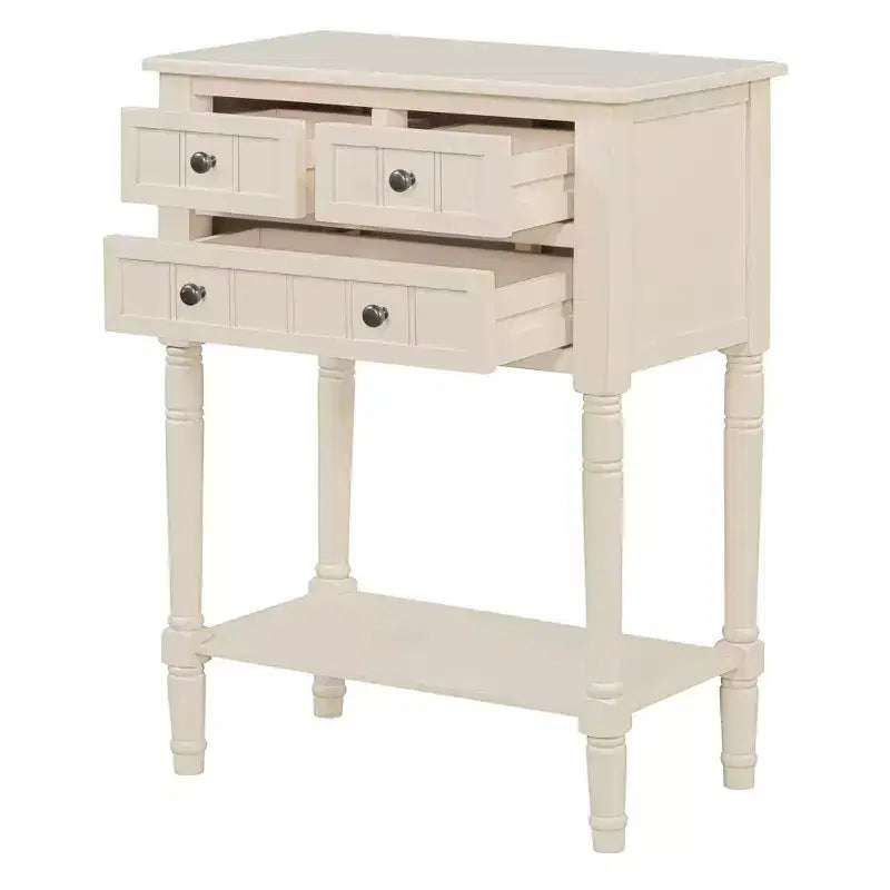 Petite console rétro avec tiroirs et étagère inférieure, table d'entrée rustique en bois avec rangement, table d'appoint étroite en bois pour entrée