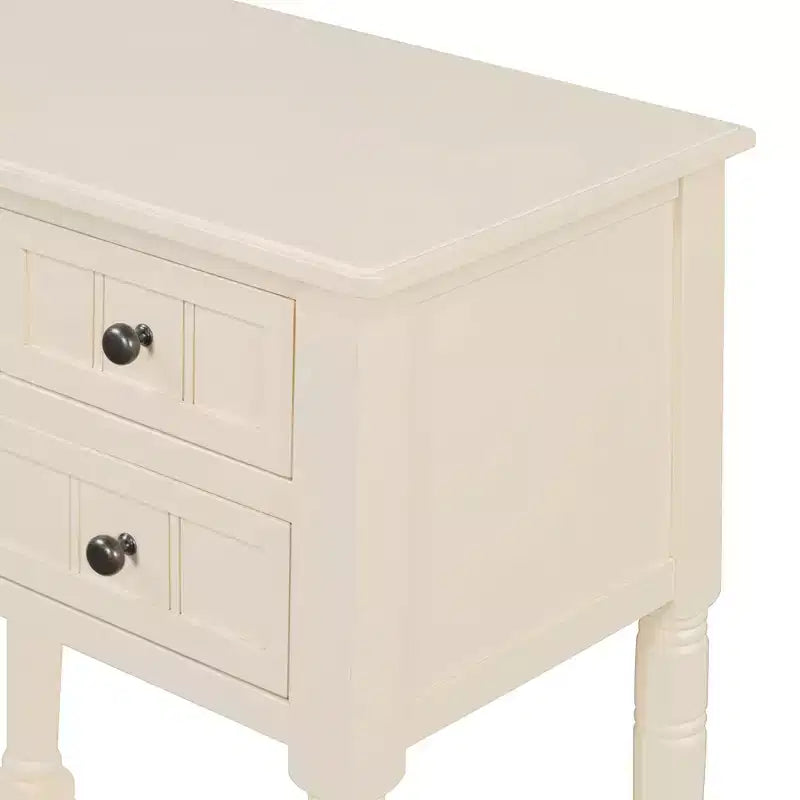 Petite console rétro avec tiroirs et étagère inférieure, table d'entrée rustique en bois avec rangement, table d'appoint étroite en bois pour entrée