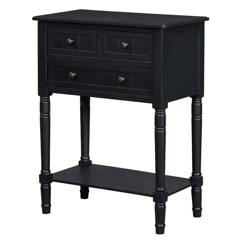 Petite console rétro avec tiroirs et étagère inférieure, table d'entrée rustique en bois avec rangement, table d'appoint étroite en bois pour entrée