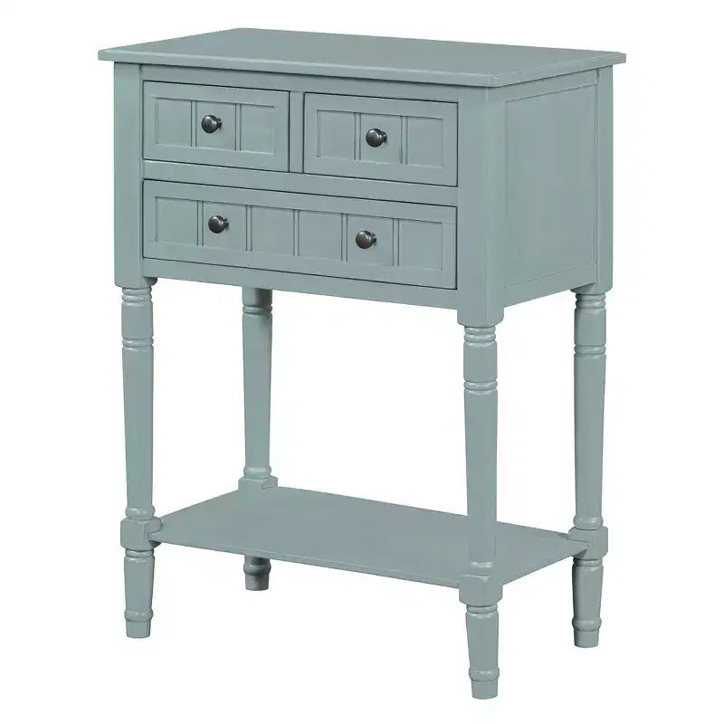 Petite console rétro avec tiroirs et étagère inférieure, table d'entrée rustique en bois avec rangement, table d'appoint étroite en bois pour entrée