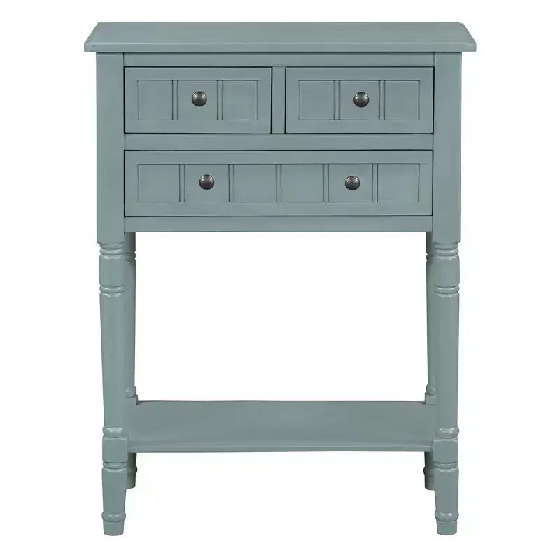 Petite console rétro avec tiroirs et étagère inférieure, table d'entrée rustique en bois avec rangement, table d'appoint étroite en bois pour entrée