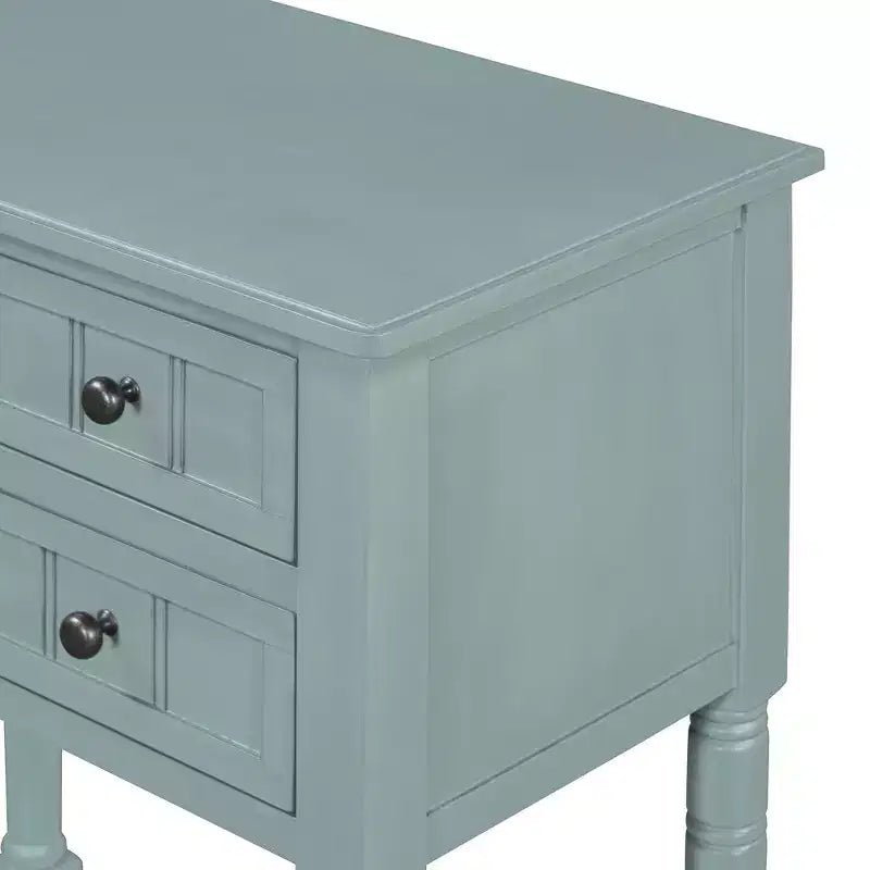 Petite console rétro avec tiroirs et étagère inférieure, table d'entrée rustique en bois avec rangement, table d'appoint étroite en bois pour entrée