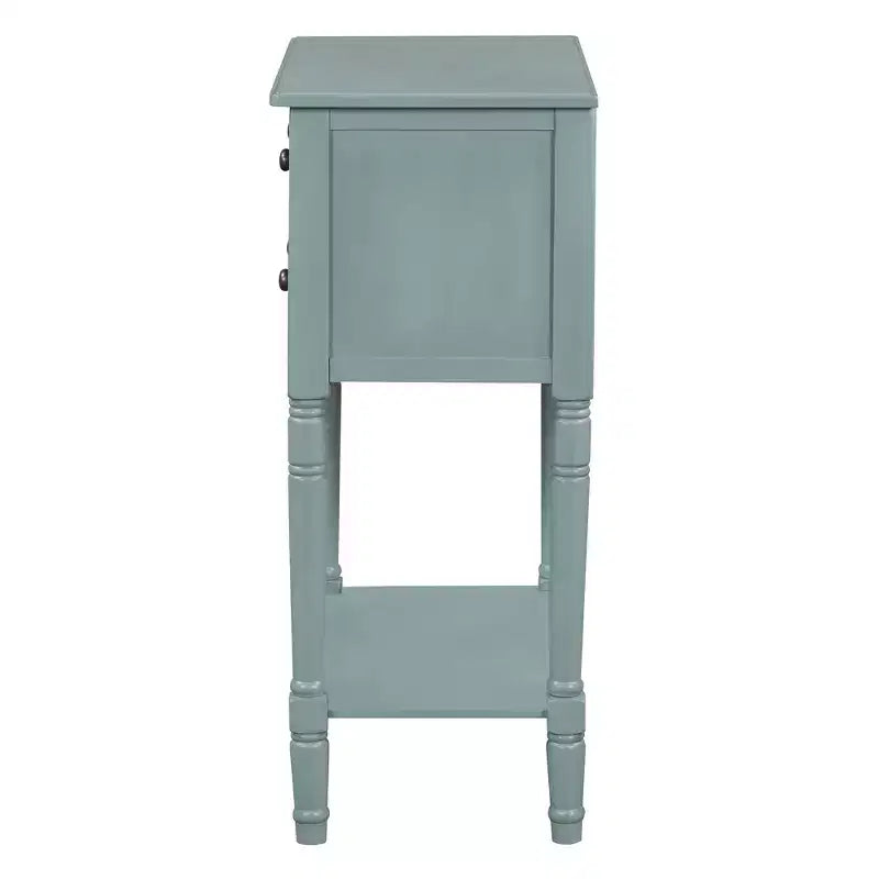Petite console rétro avec tiroirs et étagère inférieure, table d'entrée rustique en bois avec rangement, table d'appoint étroite en bois pour entrée