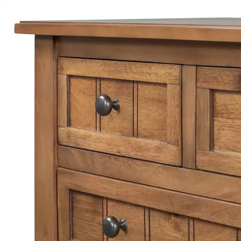 Petite console rétro avec tiroirs et étagère inférieure, table d'entrée rustique en bois avec rangement, table d'appoint étroite en bois pour entrée