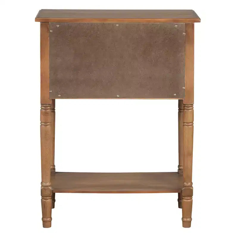 Petite console rétro avec tiroirs et étagère inférieure, table d'entrée rustique en bois avec rangement, table d'appoint étroite en bois pour entrée