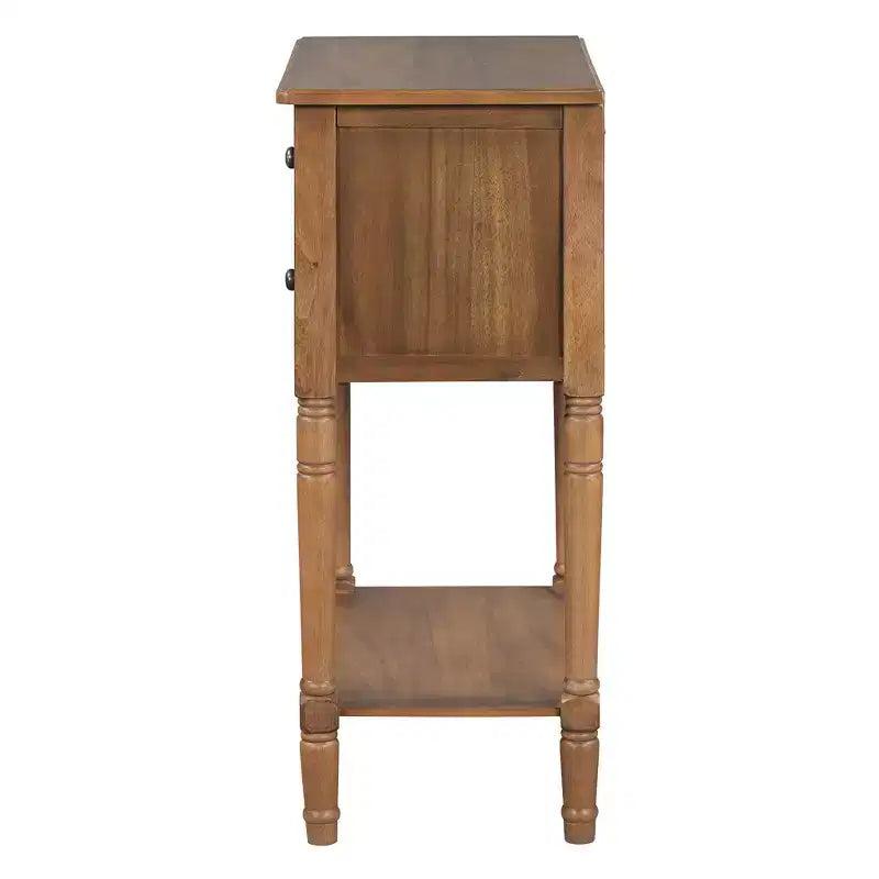 Petite console rétro avec tiroirs et étagère inférieure, table d'entrée rustique en bois avec rangement, table d'appoint étroite en bois pour entrée
