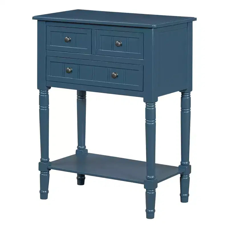 Petite console rétro avec tiroirs et étagère inférieure, table d'entrée rustique en bois avec rangement, table d'appoint étroite en bois pour entrée