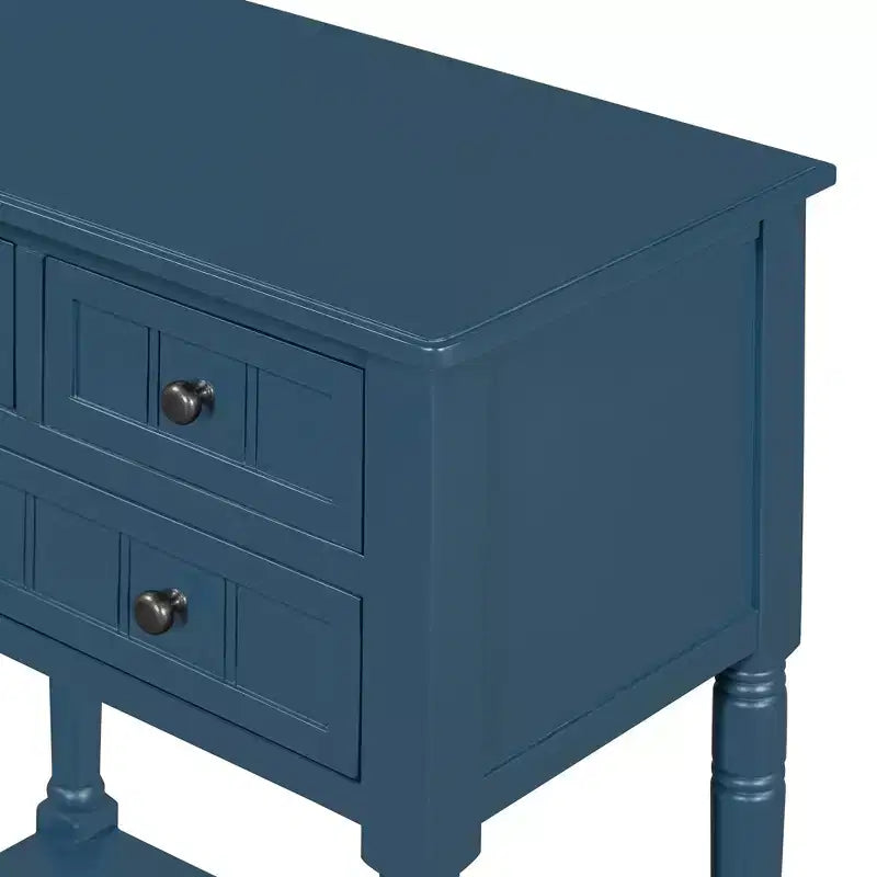 Petite console rétro avec tiroirs et étagère inférieure, table d'entrée rustique en bois avec rangement, table d'appoint étroite en bois pour entrée