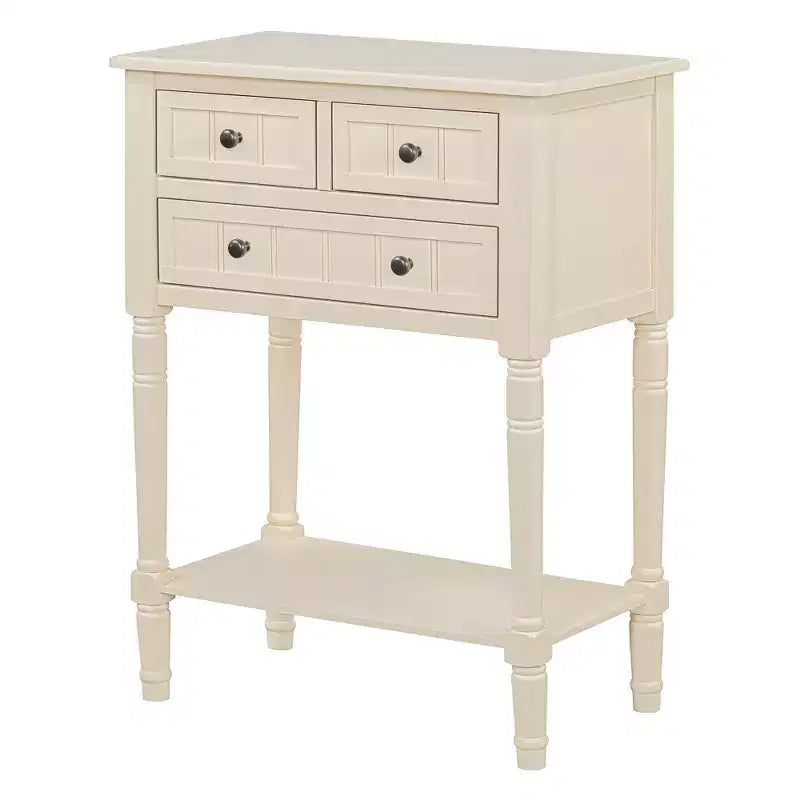 Petite console rétro avec tiroirs et étagère inférieure, table d'entrée rustique en bois avec rangement, table d'appoint étroite en bois pour entrée