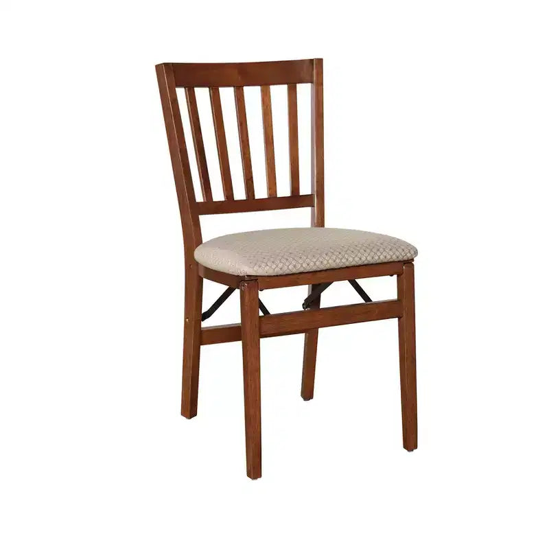Lot de 2 chaises pliantes d'école couleur cerisier