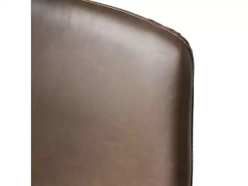 Tabouret de bar hauteur comptoir Cedric, marron vintage, rembourré, structure en acier, style moderne