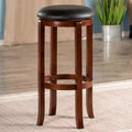 Tabourets de bar pivotants Walcott 30" Noyer, Hauteur fixe, Assise ronde, Structure en bois