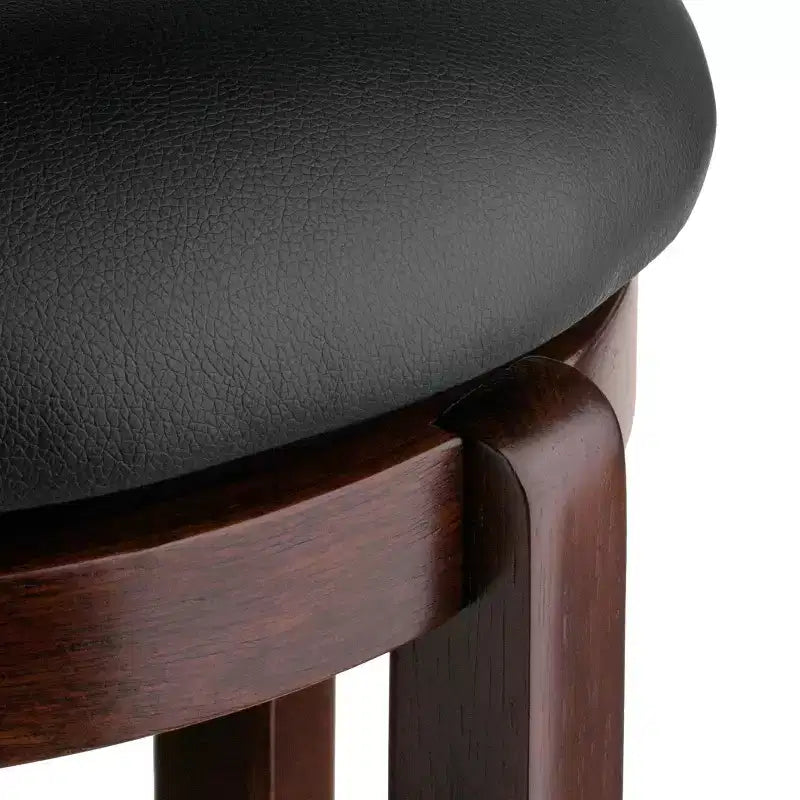 Tabouret de bar pivotant Walcott 24", hauteur de comptoir, noyer, rond, cadre en bois, hauteur fixe