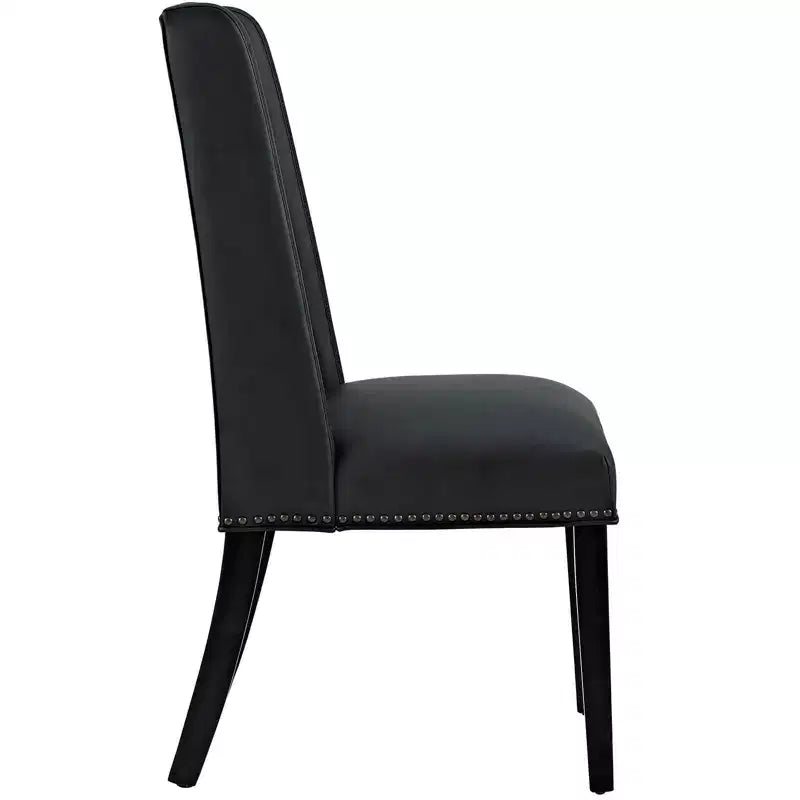Chaise de salle à manger Baron en vinyle noir