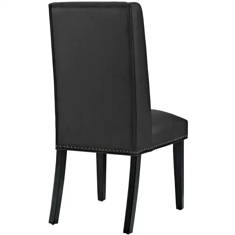 Chaise de salle à manger Baron en vinyle noir