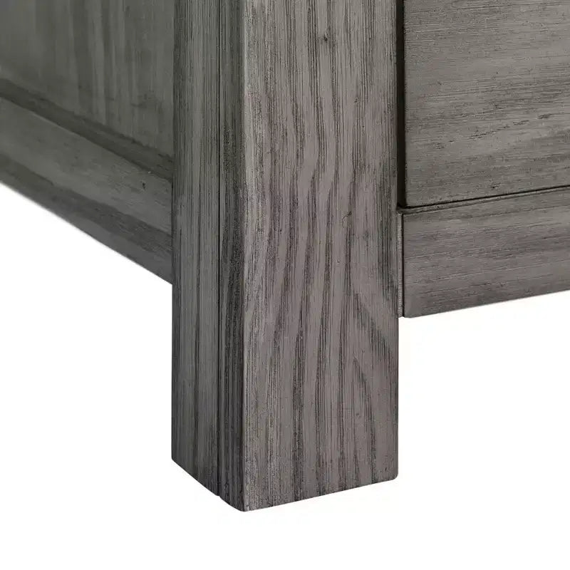 Commode Montauk grise à 5 tiroirs, Rangement spacieux, Poignées métalliques, Meuble de chambre