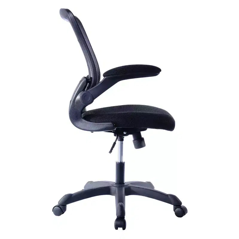 Fauteuil de bureau en maille avec accoudoirs relevables noir, ergonomique, réglable, pivotant, piètement en nylon